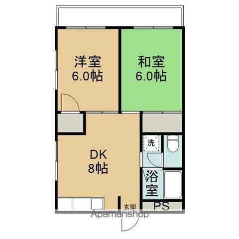 メゾン・ド・ヴェール(2DK/3階)の間取り写真