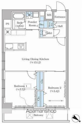ステラテラス(2LDK/9階)の間取り写真