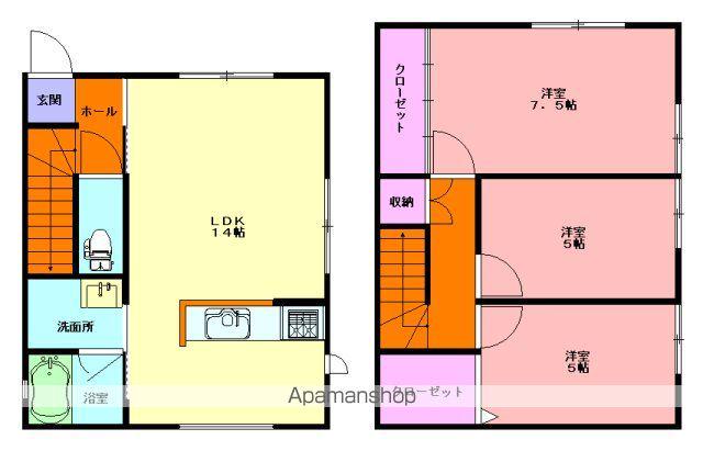 岩手県一関市 2階建 新築(3LDK)の間取り写真
