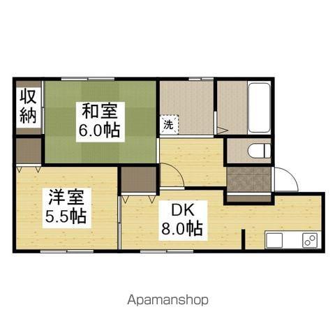 ディアス田寺(2DK/1階)の間取り写真