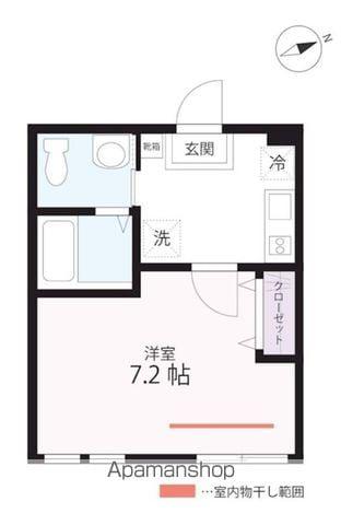 QUIET CRAB HOUSE MIX山手Ⅱ(1K/1階)の間取り写真