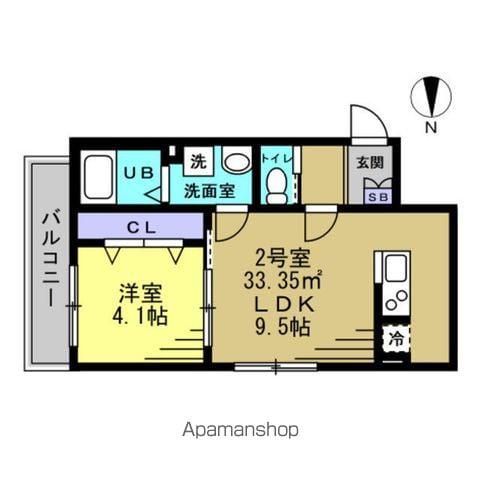 ベルシャンテ八千代台(1LDK/3階)の間取り写真