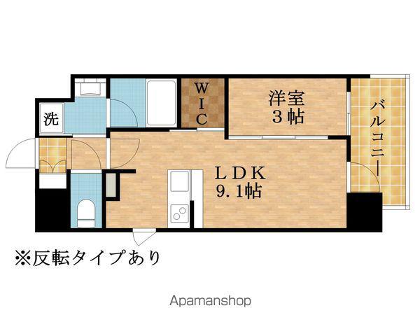 レオンヴァリエ長堀通(1LDK/9階)の間取り写真