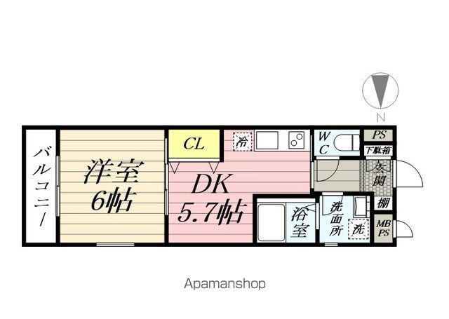 SMARTARROW(1DK/1階)の間取り写真