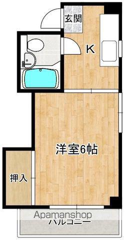 イヌイビル(1K/3階)の間取り写真