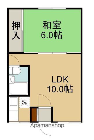 榎本第1桧荘(1LDK/2階)の間取り写真