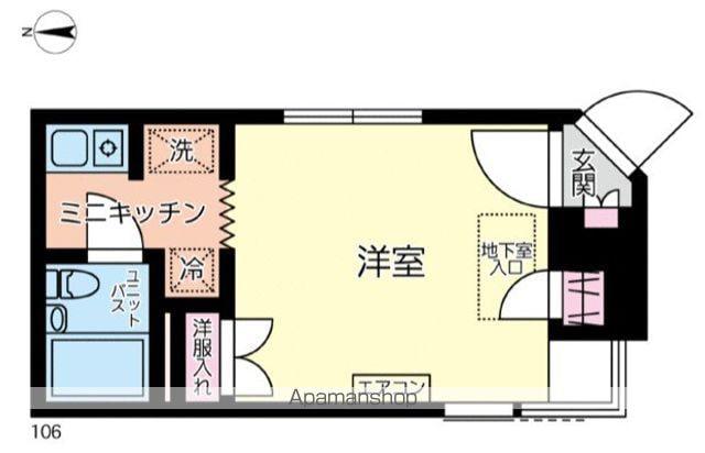 パティオフラットヨコハマ(1K/1階)の間取り写真