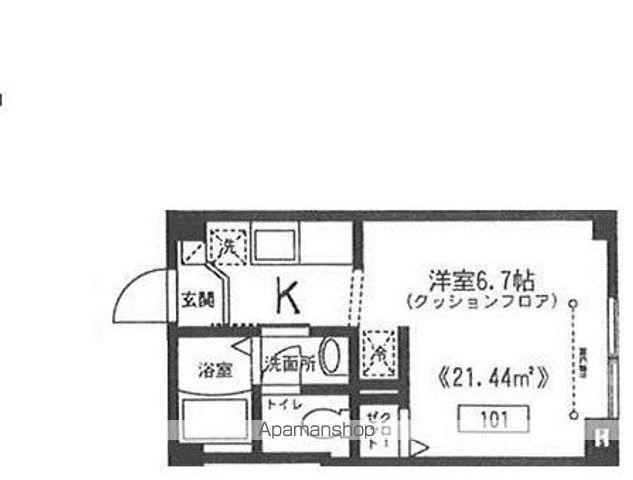 シャンパーニュ(1K/1階)の間取り写真