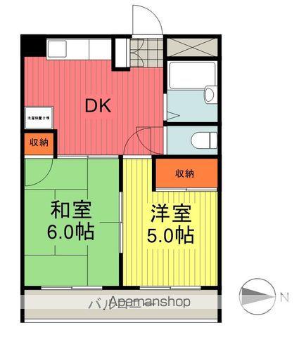 クレール ヒロ(2DK/6階)の間取り写真