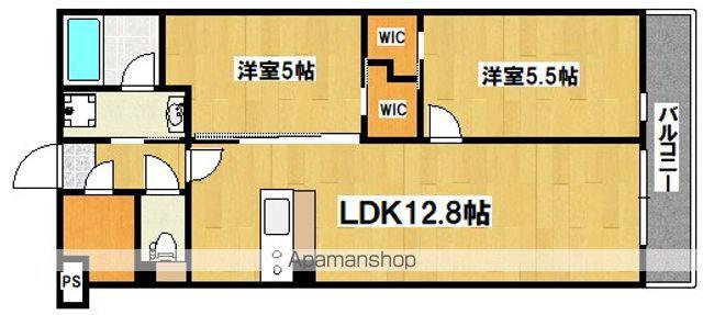 エスタジオ針中野(2LDK/4階)の間取り写真