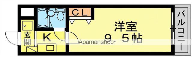 レイクシティ上笠(1K/1階)の間取り写真