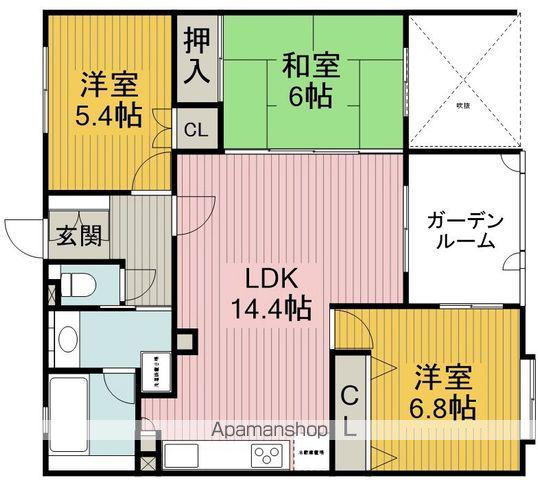 グランディア緑丘(3LDK/4階)の間取り写真