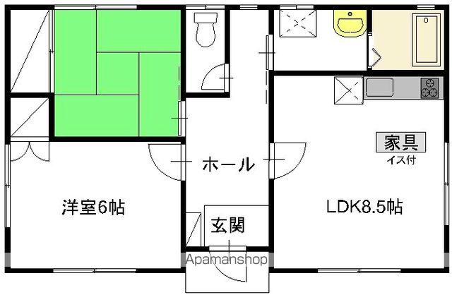 ひたちなか海浜鉄道 金上駅 徒歩9分 1階建 築26年(2DK/1階)の間取り写真