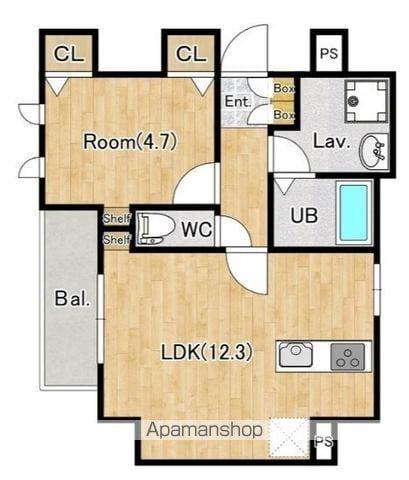 ジーグランデ森下(1LDK/6階)の間取り写真