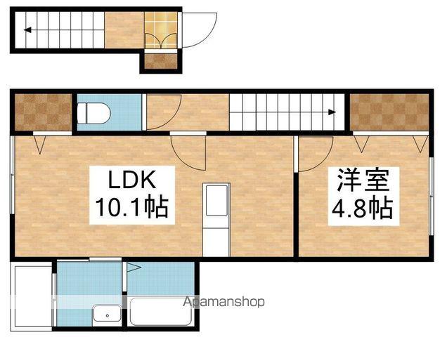ボニートB(1LDK/2階)の間取り写真