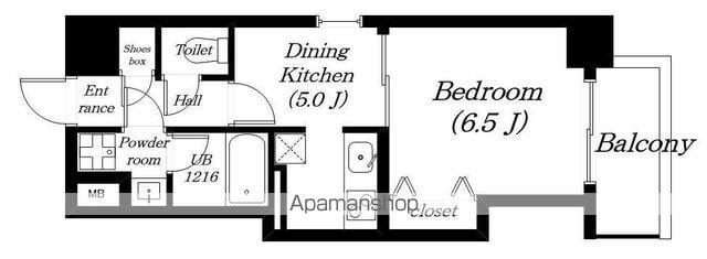 エンゼルプラザイーストⅢ(1DK/6階)の間取り写真