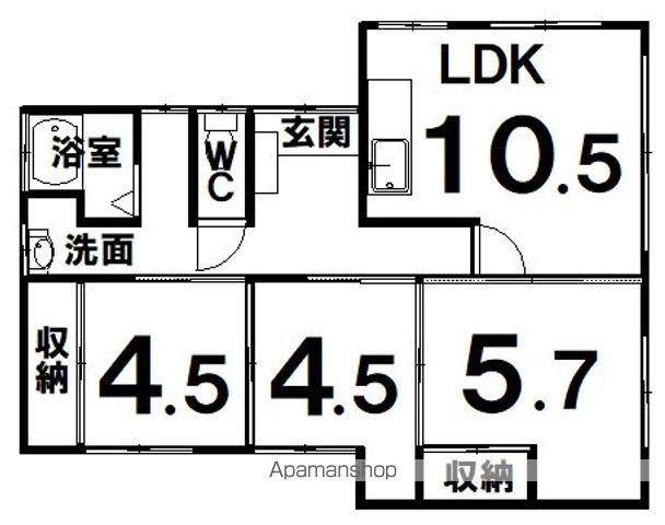 根室本線 別保駅 徒歩11分 1階建 築55年(3LDK)の間取り写真
