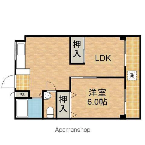 岸田マンション(1LDK/3階)の間取り写真
