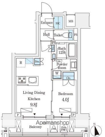 シーズンフラッツ浅草六丁目(1LDK/2階)の間取り写真
