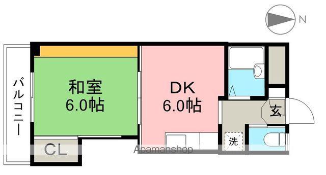 コーポ田中3号館(1DK/3階)の間取り写真