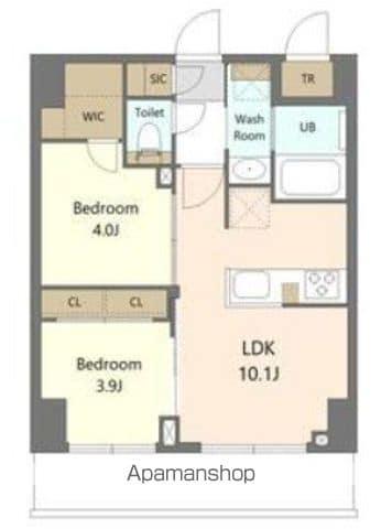 S-RESIDENCE浅草CLARITY(2LDK/12階)の間取り写真