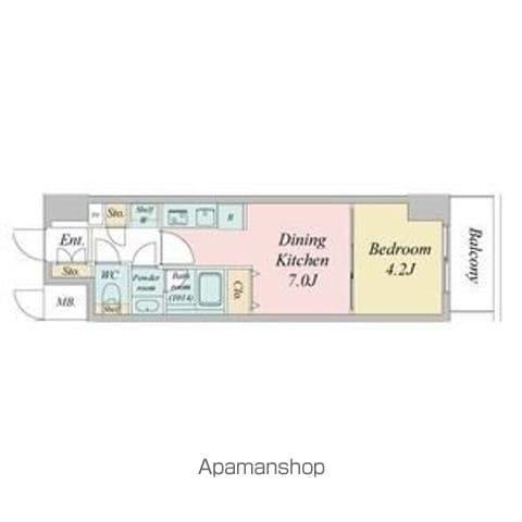 ルネフラッツ今池駅前サウス(1DK/2階)の間取り写真