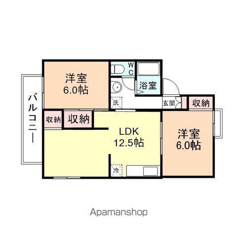 パレーシャル堀川(2LDK/2階)の間取り写真