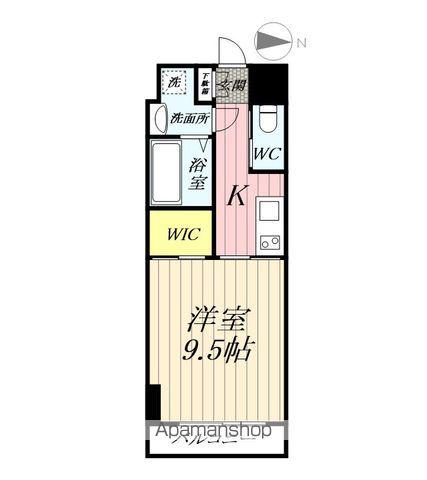 コルドンルージュ(1K/4階)の間取り写真