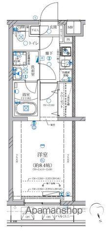 ALIVIS新江古田(1K/2階)の間取り写真