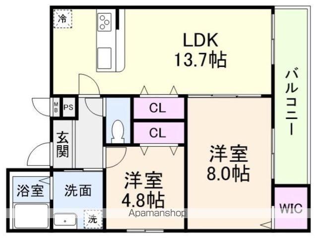 フジパレス レーヴ(2LDK/1階)の間取り写真