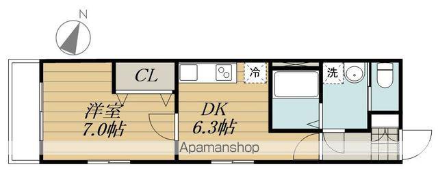 MELDIA福生Ⅲ(1LDK/1階)の間取り写真
