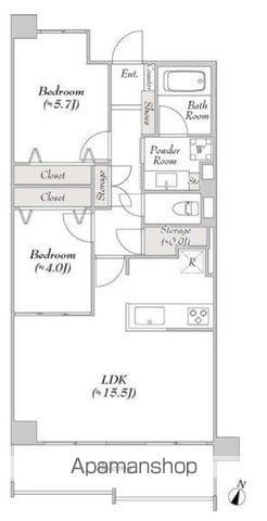 ルミークアン本郷(2LDK/6階)の間取り写真