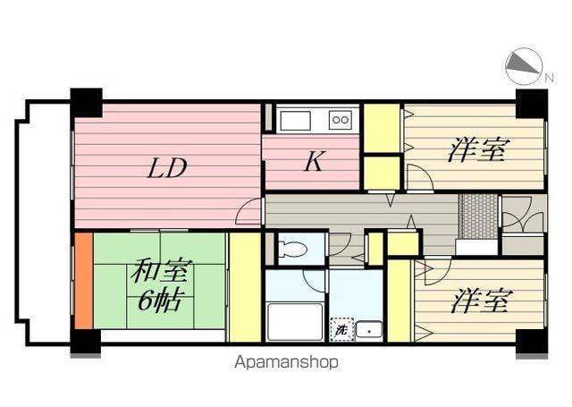 CASSIA習志野(3LDK/4階)の間取り写真