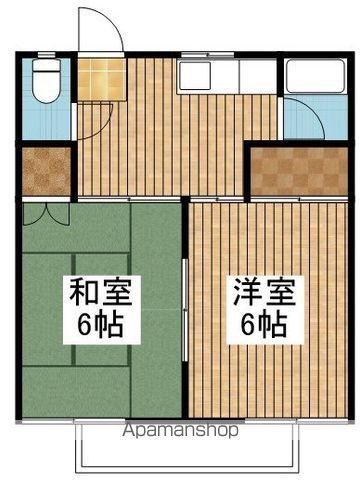 コーポわかば(2K/1階)の間取り写真