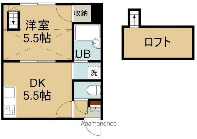 人見ハイツ(1DK/1階)の間取り写真