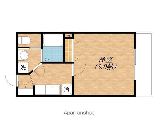 グレイスコートつる(1K/2階)の間取り写真
