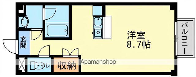 パラッツォ本宮(1K/1階)の間取り写真