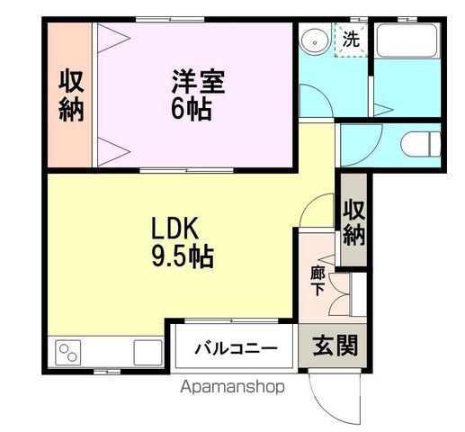COLLET(1LDK/1階)の間取り写真