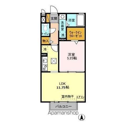 メゾンローレルII(1LDK/1階)の間取り写真