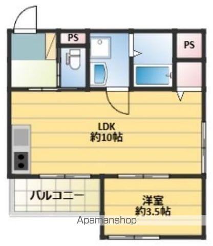 THE NOBLES 久留米西町(1LDK/2階)の間取り写真