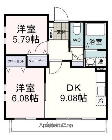 GRAN-S TAKAHASHI(2DK/1階)の間取り写真