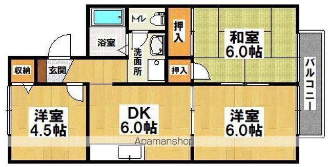 ハイツ北野(3DK/2階)の間取り写真