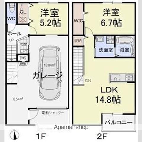 仮称）西之島中屋敷６８８連家轟(2LDK)の間取り写真