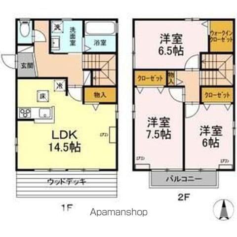 名古屋市鶴舞線 原駅(愛知) 徒歩12分 2階建 築26年(3LDK)の間取り写真
