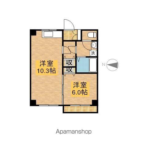 ハイツ本町(1LDK/3階)の間取り写真