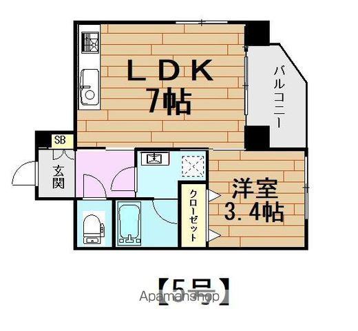パミドール(1LDK/4階)の間取り写真