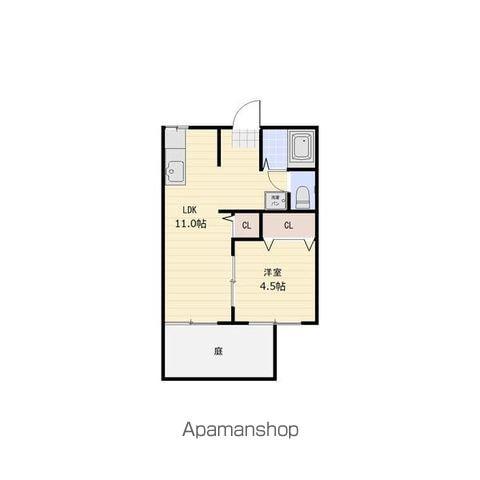 アルス極楽A棟(1LDK/1階)の間取り写真