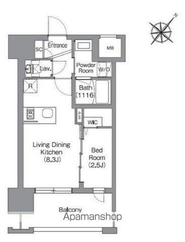 SEASON FLATS渡辺通(1LDK/3階)の間取り写真
