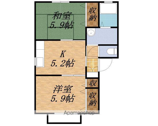 シェソワセレーノCD(2K/1階)の間取り写真