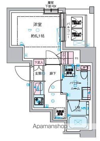 GENOVIA 幡ヶ谷(1K/2階)の間取り写真